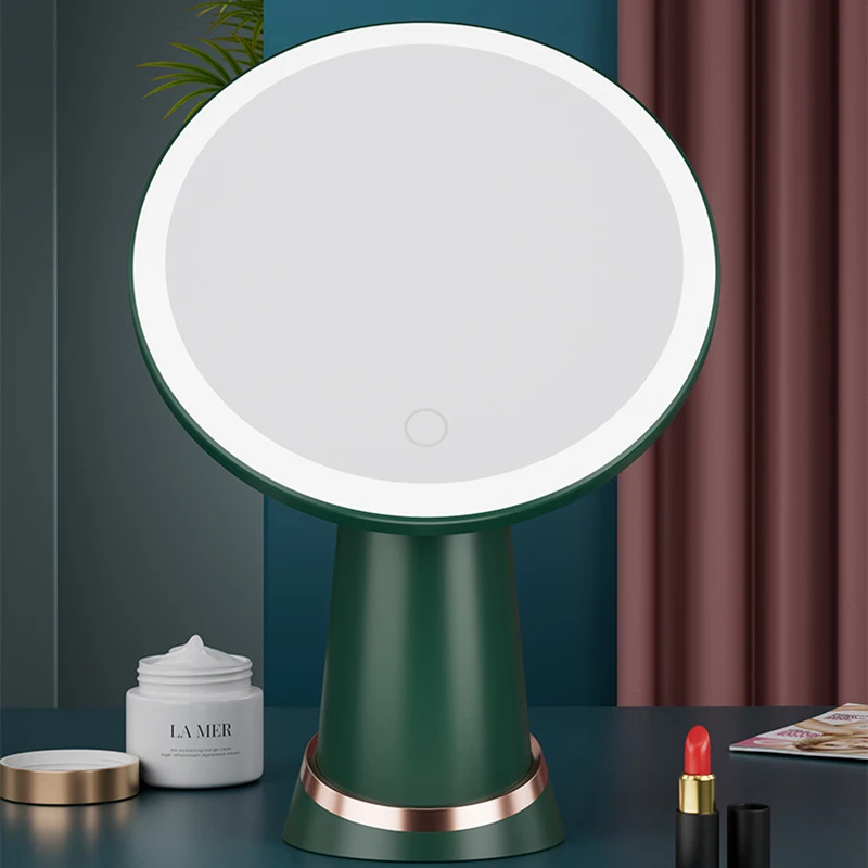 Luxury Household 3 Color LED Light Makeup Mirror Portable Travel USB Rechargeable Lamp Cosmetic Table Desk Ligh