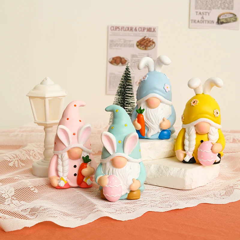 Durable Easter Rabbit Resin Ornament Fashion Festival Animal Pattern Ornament Fashion Craft Design
