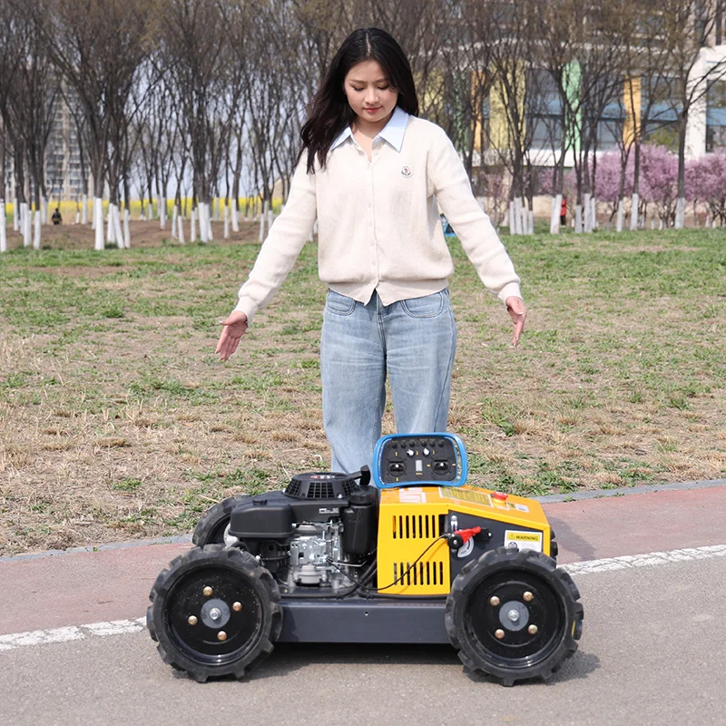Customized Fast Delivery Professional Wheeled Remote Control Lawn Mower 500Mm Cutting Width For Yard Trimming