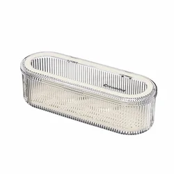 Creative Grid Makeup Brush Storage Box Dustproof and High-end Dressing Table Organizer Box Large Capacity Powder Puff Makeup Box