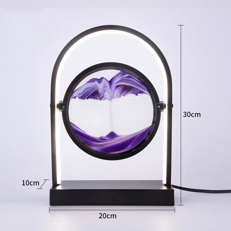 الرمال المتحركة اللوحة الجدول ضوء الفاخرة الفن الساعة الرملية هدية الزفاف مكتب غرفة المعيشة المحيطة ضوء غرفة نوم مصابيح السرير