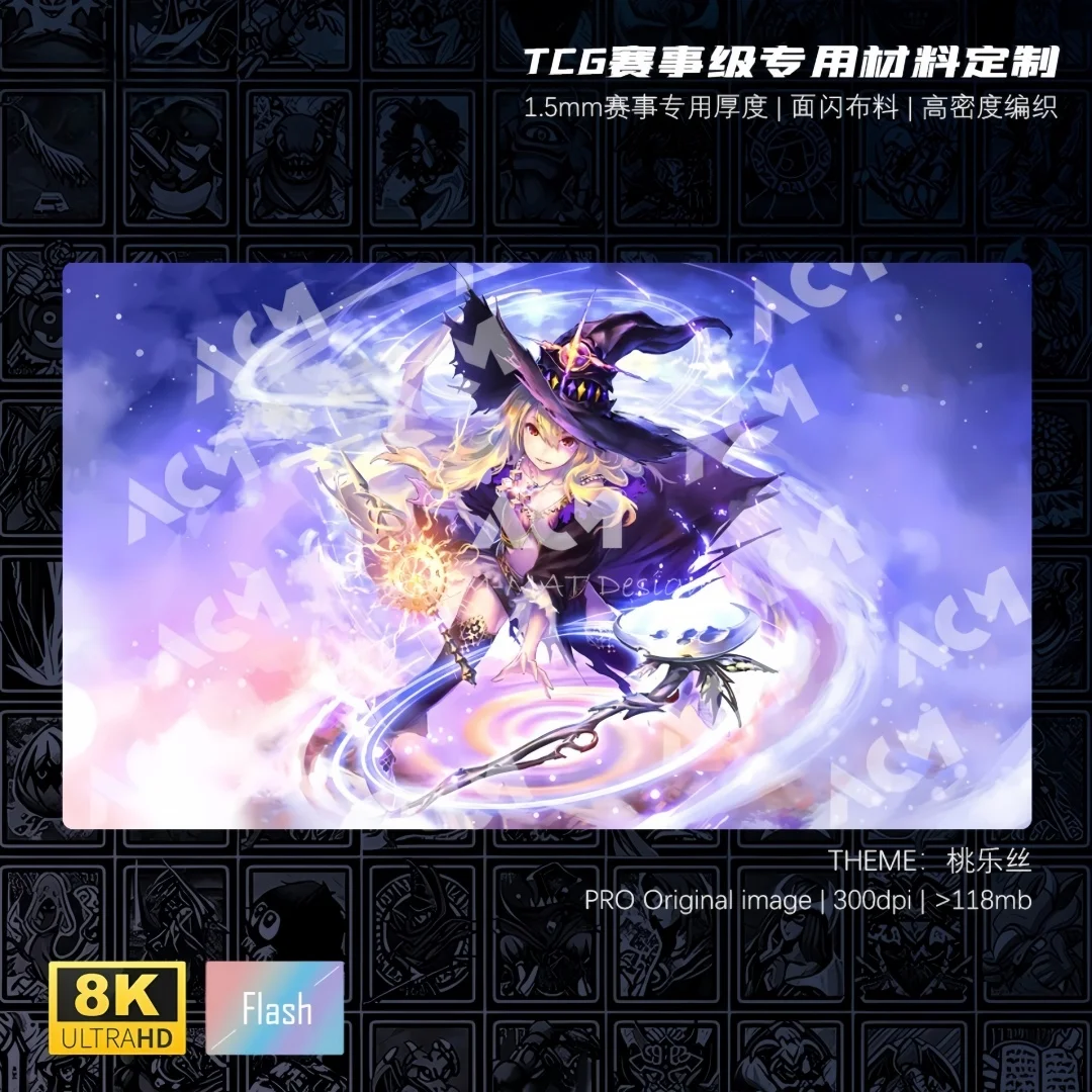 

600x350mm Shadowverse Daria Dimensional Witch Series Trading Card Playmat 1.5mmNoSeamEdge SVE Single Rubber Board Game Card Mat