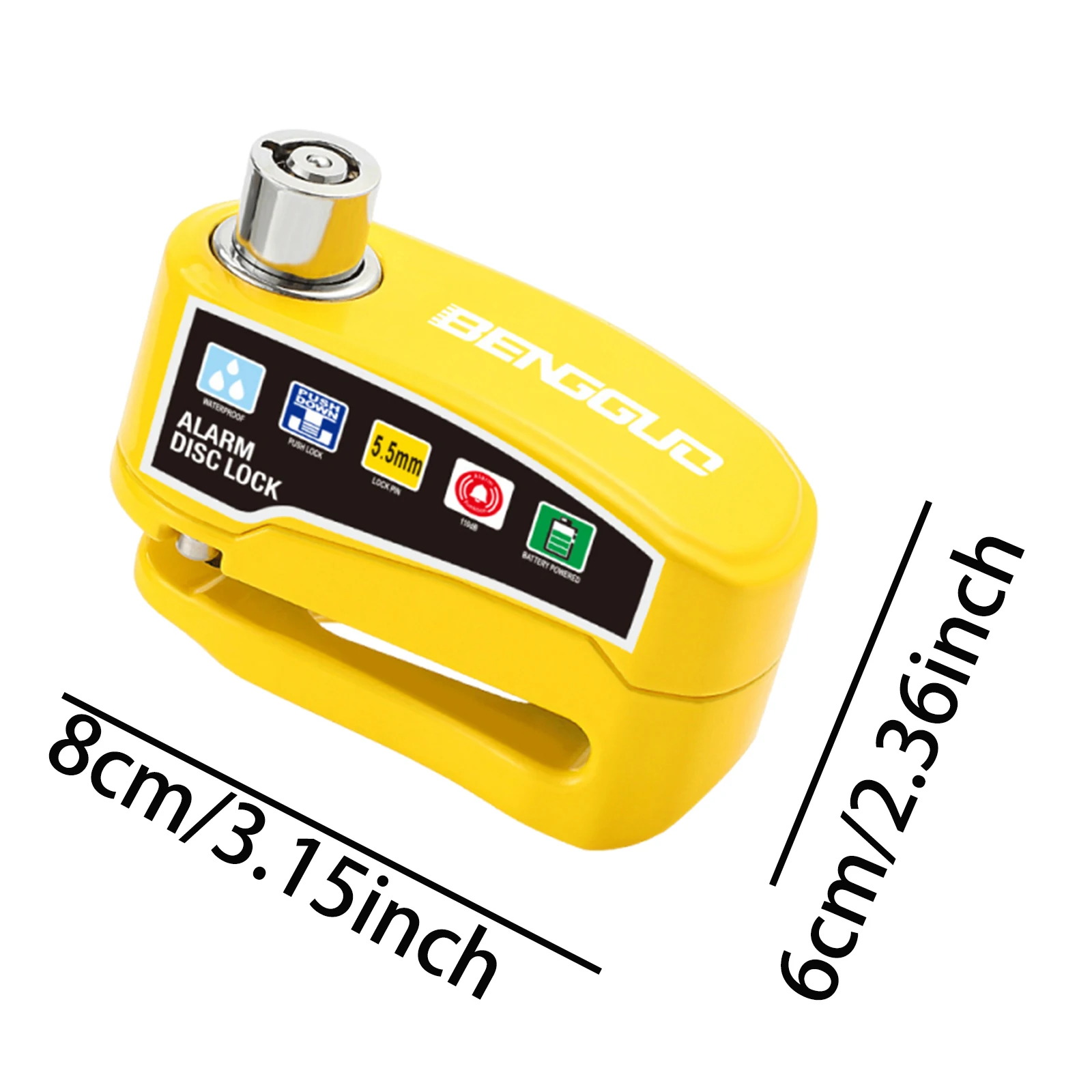 Motorcycle Bicycle Alarm Lock Protection Padlock Brakelock with Key Waterproof Safety Anti-Theft Scooter Wheel Disc Brake Locks view 6