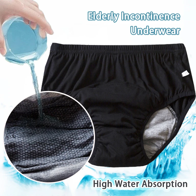 Man Woman Functional Underwear for Adults Graphene Antibacterial Leakage Proof Cotton Super Absorbent Pants Middle-Aged Elderly