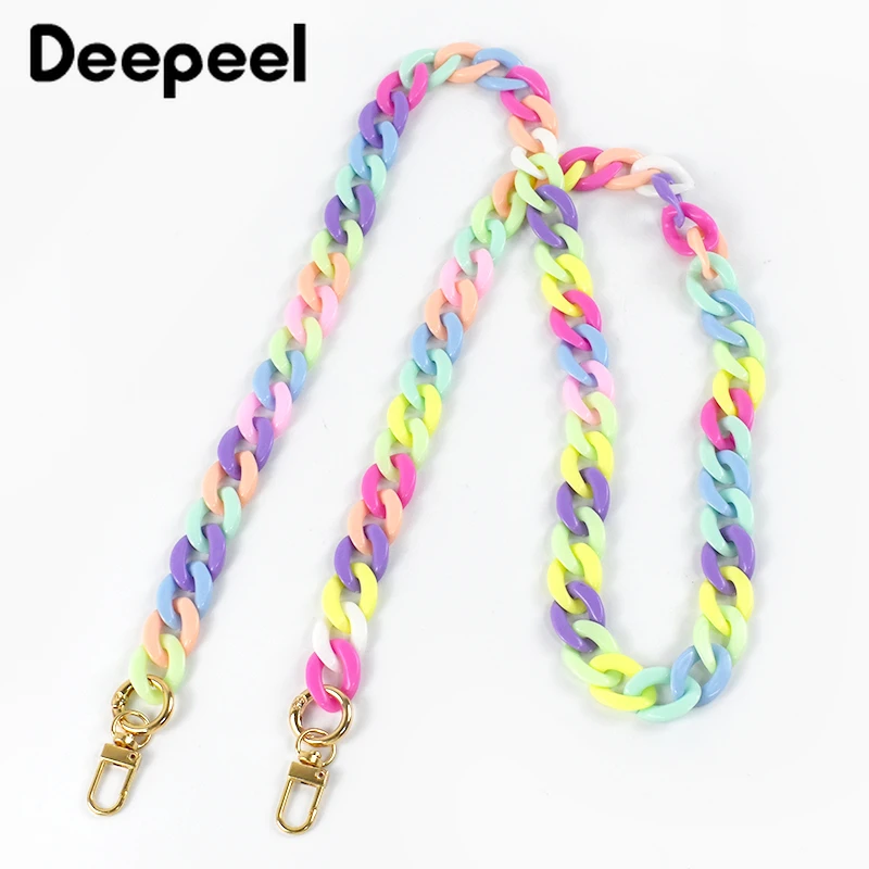 1Pc Deepeel 30/90/120cm Colored Acrylic Chain Strap for Bag Plastic Phone Lanyard Detachable Handbag Straps Chains Accessories