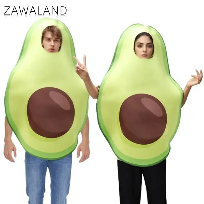 

Zawaland Couple Avocado Costume Fruit Food Cosplay Disguise Wear Woman Man Carnival Purim Party Clothes Stage Performance Outfit