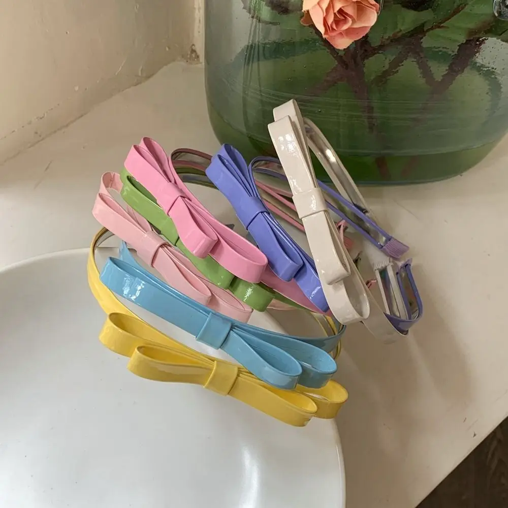 

Повязка на голову для мытья лица, тонкая повязка на голову, модный головной убор, женский обруч для волос с бантом, корейская повязка на голову с бантом, повязка на голову с бантом