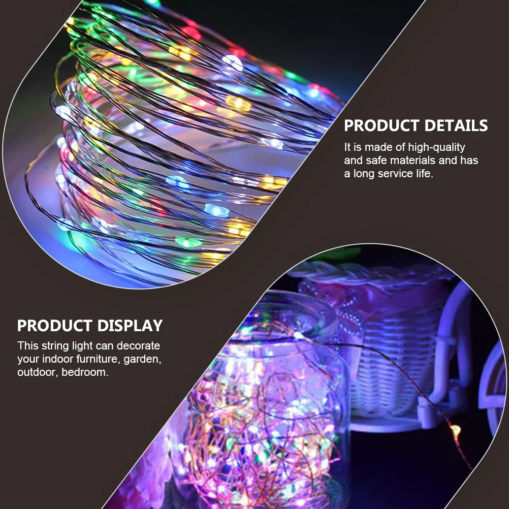 4 قطعة أضواء سلسلة الجنية LED تعمل مقاومة للماء سلك نحاسي مرن إضاءة زخرفية لغرفة نوم الحديقة وعيد الميلاد #3