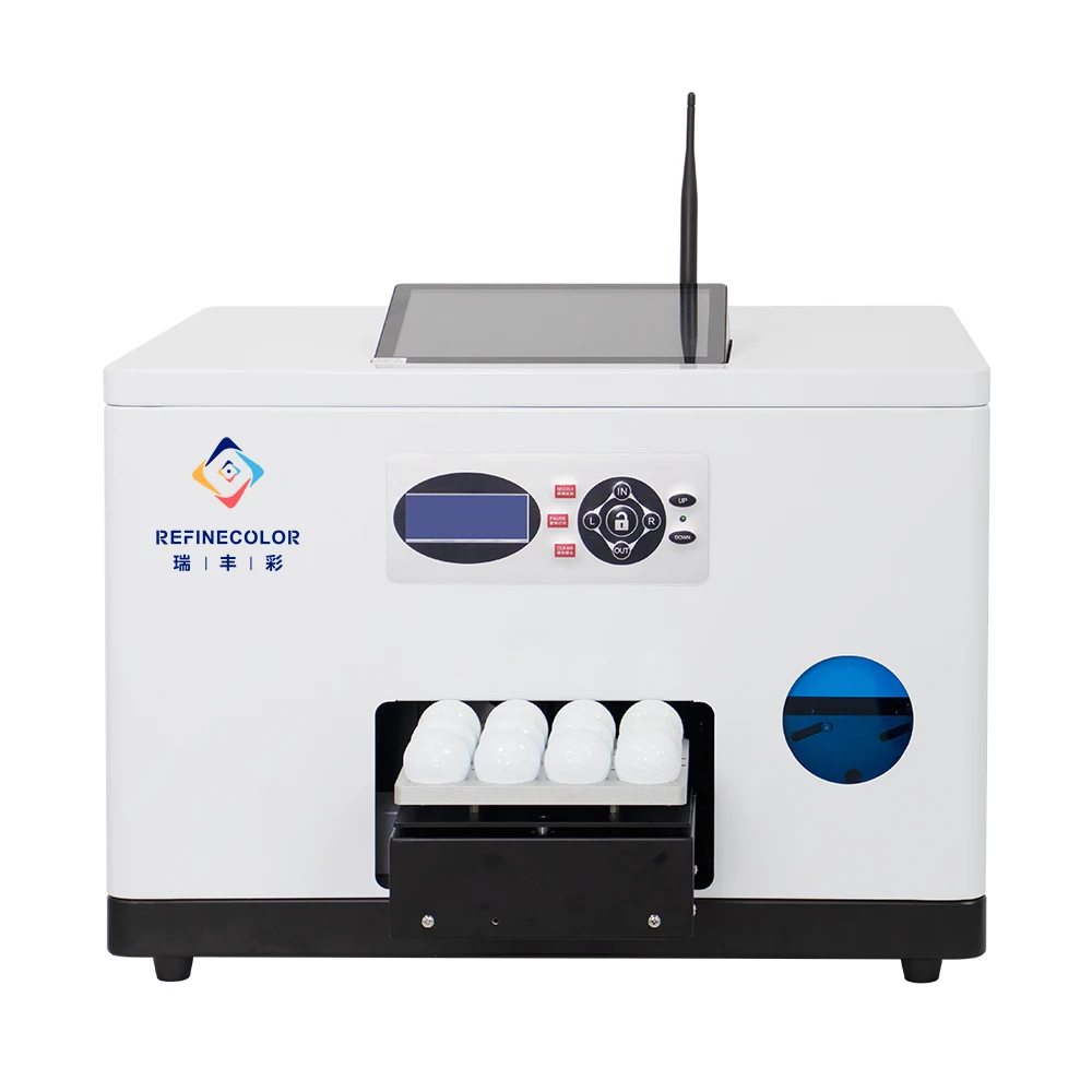 

Refinecolor UV LED Golf Ball Printer Lift printing table Epson F1080 Printhead for customizing golf logo Photo Printing Machine