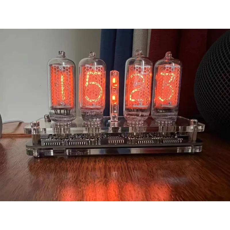 4 digit IN-8 Nixie Glow Tube Clock IN8 With Remote controller LED Backlight