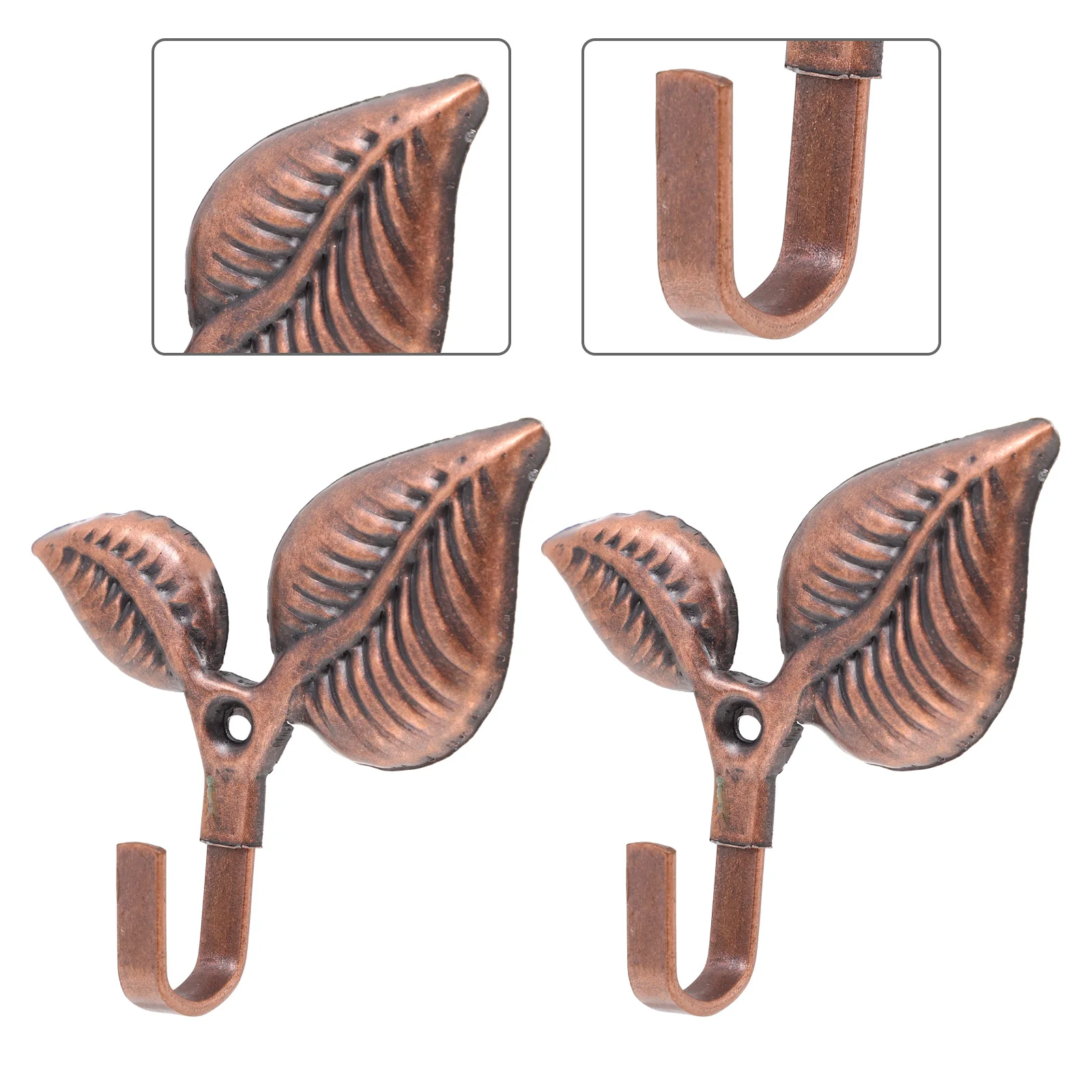 4 Sets Hat Hook Leaf Jackets Metal Small Coat Hooks Wall Mounted Ceiling Plants