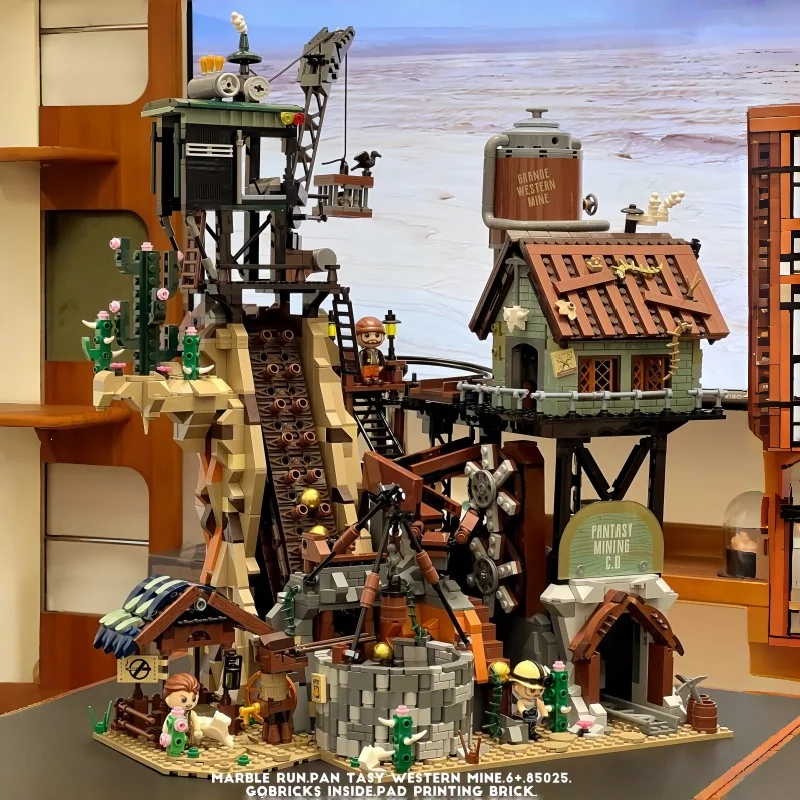 

НОВЫЕ строительные блоки Pantasy Western Mine, большое здание, детские сборные игрушки, уличная сцена, модель здания, украшения, игрушка