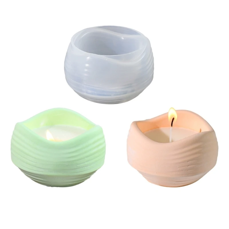 Silicone Cup Molds Holder Molds Undulation Succulent Planter Molds Silicone Texture for Candle