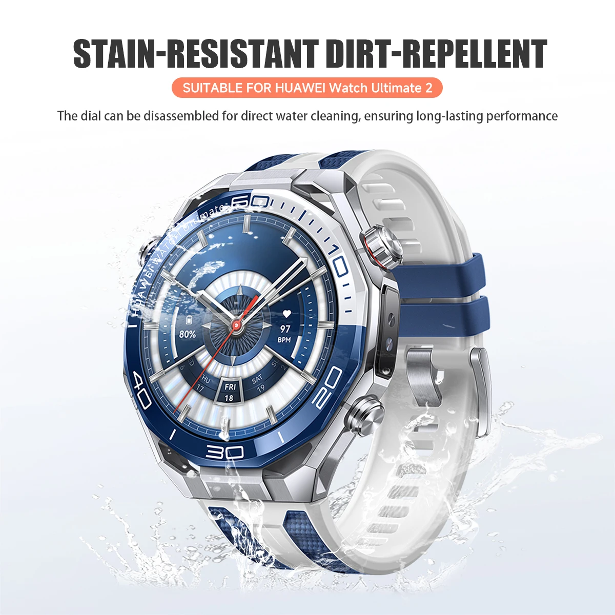 Universal 22mm Silicone Two-color Strap For HUAWEI Watch Ultimate 2/GT 6 Pro Band For WATCH 5 4/GT 5 4 46mm Bracelet Watchband image 2