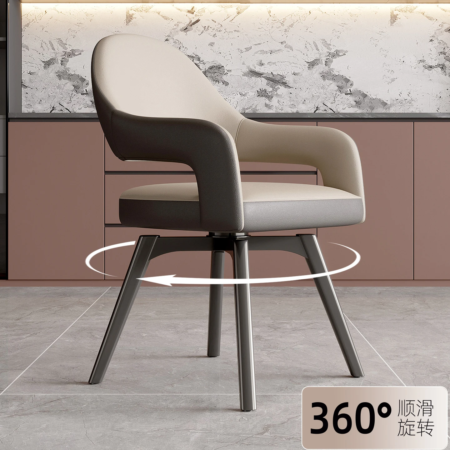 Стул для гостиной в итальянском стиле, вращающийся обеденный стул, стулья со спинкой для спальни, кабинета, легкие роскошные стулья для отдыха в ресторане, кафе