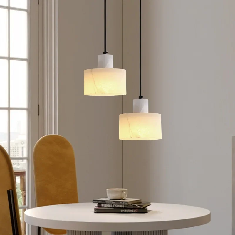 

SANDYHA Natural Marble Pendant Light Kitchen Island Hanging Chandelier Living Room Bedroom Bedside Lamp Modern Home Decor