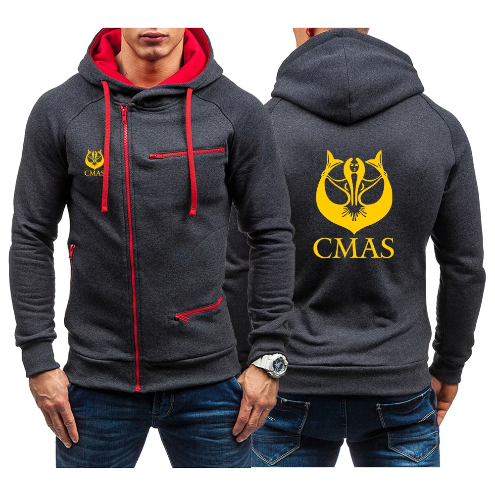 

Scuba Diving CMAS 2023 Men Hoodie Sweatshirt New Casual Solid Long Sleeve Hoodies Slim Zipper Hooded Cardigan Sweatshirt Hoody