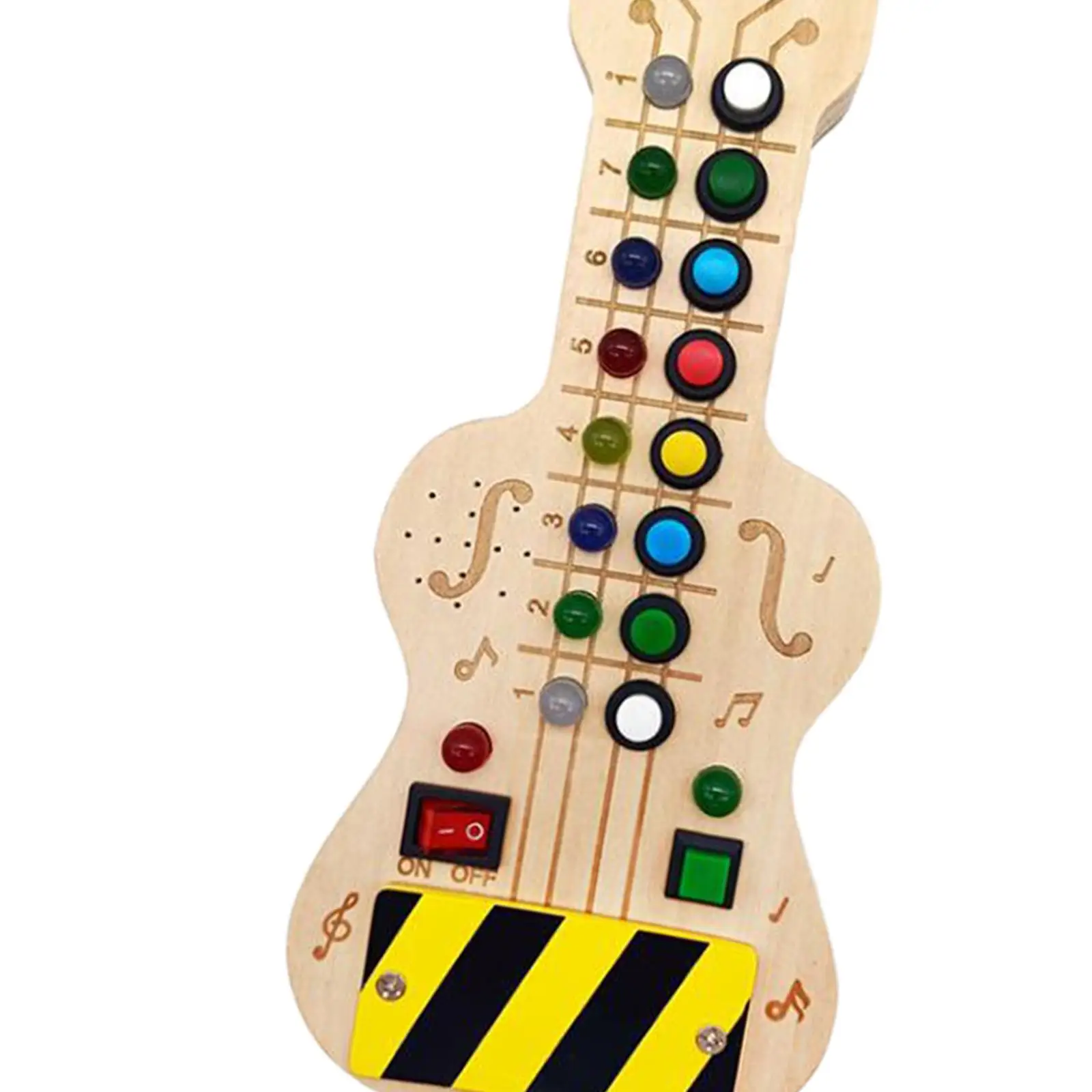 Houten Drukke Board Mini Gitaar Cadeau Voorschoolse Activiteiten Met Kleurrijke Schakelaar En Knoppen Voor Reizen Meisjes Kinderen Leeftijd 3 + Thuis