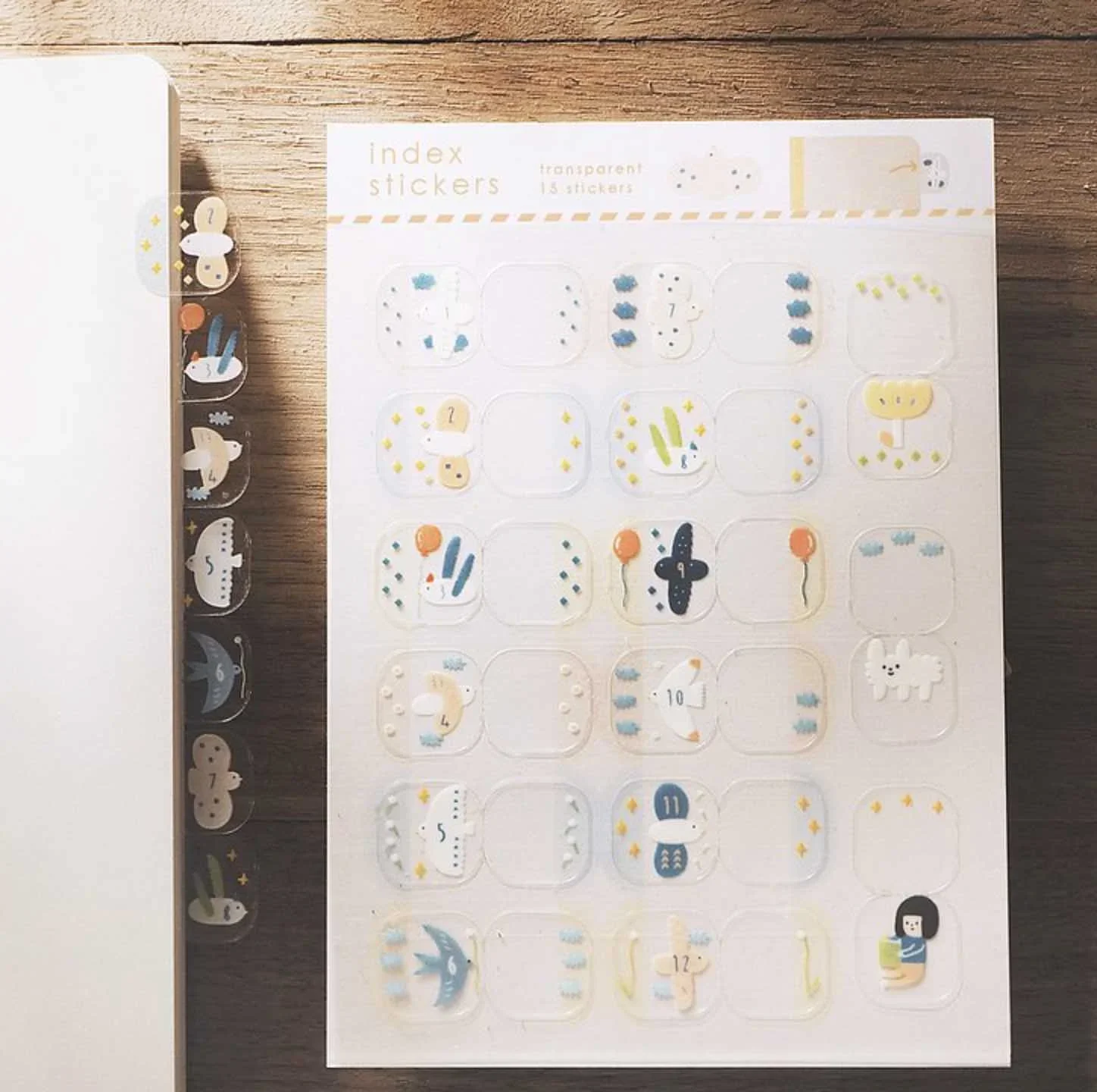 Clear Bird Cloud Month Index Stickers Notebook Decoration DIY Fundational Agenda Planner Stickers Cute Stationery