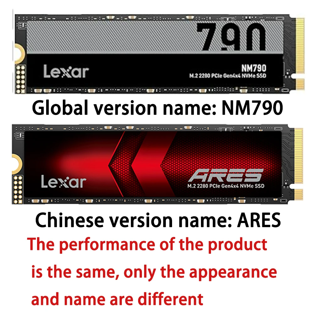 Lexar ARES/NM790 SSD NVME M2 7400MB/s 1TB 2TB 4TB 8TB M.2 2280 PCIe 4.0 Hard Drive Disk Internal Solid State for PlayStation 5