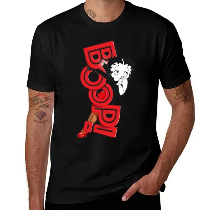 MINISO Betty Boop Sexy Girl Print T-shirt Men Women Fashion Casual Round Neck Short Sleeve Wear Aesthetic Clothe Graphic T Shirt