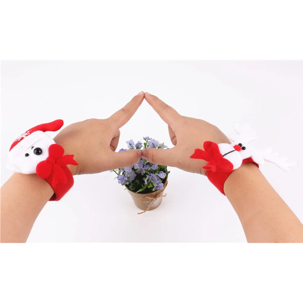 크리스마스 슬랩 팔찌 곰 패턴 어린이 팔찌 파티 선물 경량 휴대용 휴일 장식 새해용