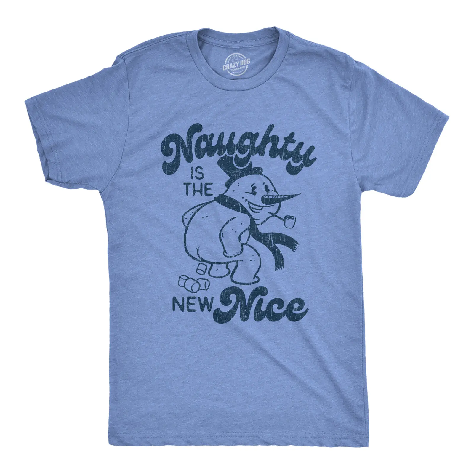 

Mens Naughty Is The New Nice Tshirt Funny Winter Snowman Poop Graphic Novelty