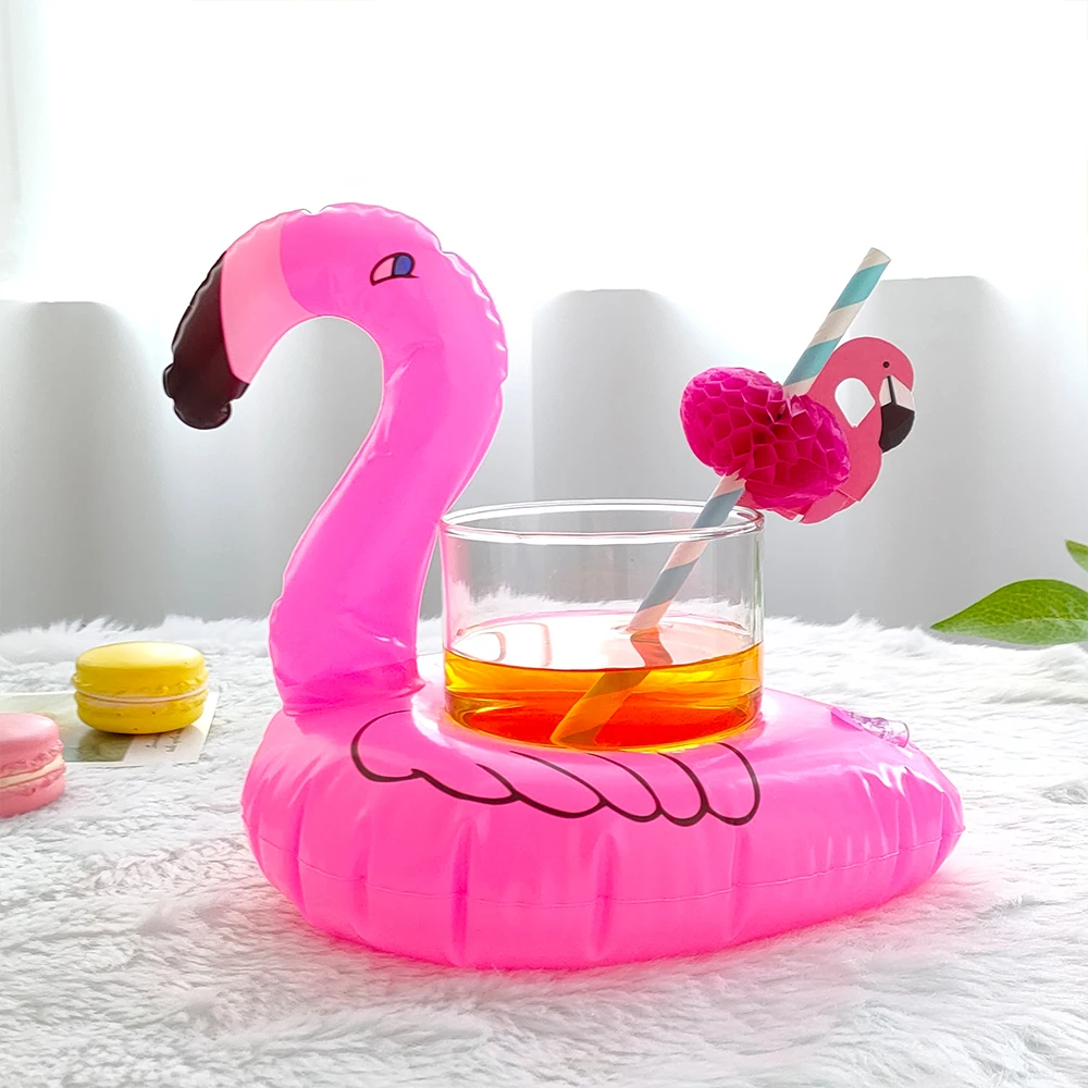 Inflatable Floating Beverage Coaster Flamingo Unicorn Beverage Rack Hawaiian Party Supplies Swimming Pool Birthday Party Decorat