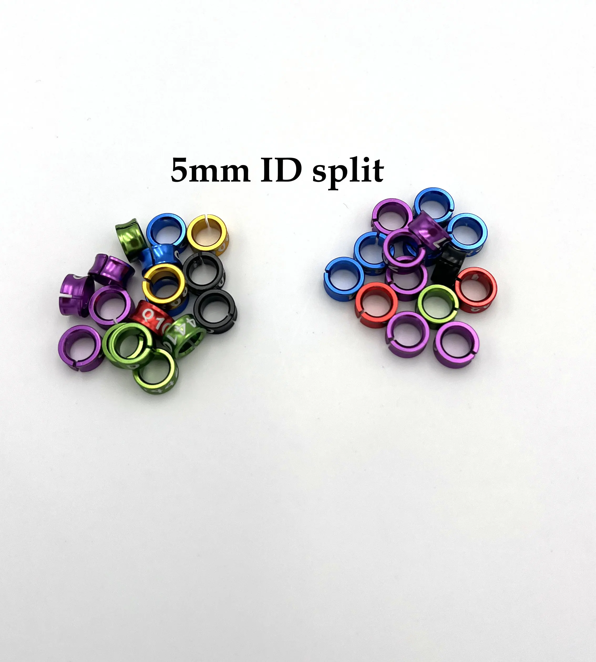 25PCS/Lot  Split 5mm  parrot Rings (Non-Custom, Random-Character, Color-Mixture) Aluminium Bird Leg Bands