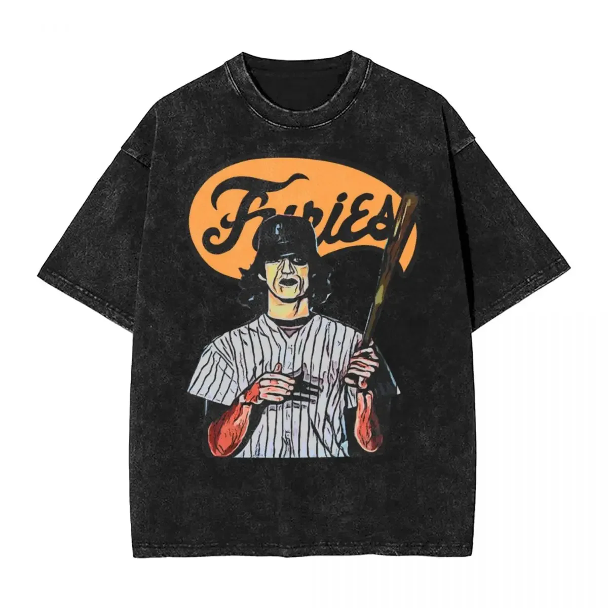 

The Furies The T Shirt Hip Hop Washed 100% Cotton Oversize T-Shirts Vintage for Men Tops Streetwear Printed Tee Shirt