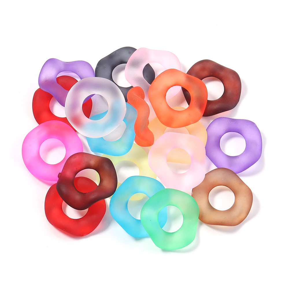 20 Stück 16mm Acrylperlen in Bonbonfarben, bunte Donut-Perlen für DIY Schmuckherstellung, Armbänder, Handyketten, Schlüsselanhänger-Zubehör – Detail 10