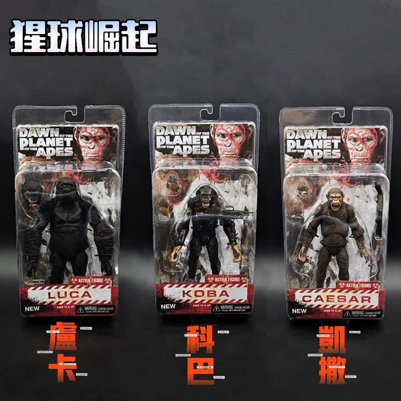 

Neca Rise of the Planet of the Apes Caesar Action Figure - Movable Doll Model Koba Luca Orangutan Toy for Collectors