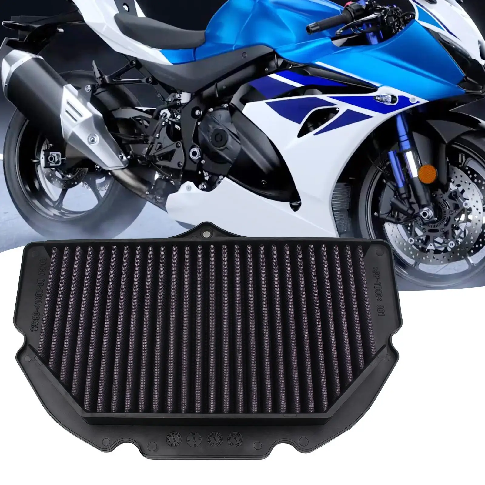 

Воздушный фильтр для мотоцикла, сменная деталь из АБС-хлопка, черный, простая система установки для Suzuki GSXR 1000 2005-2008