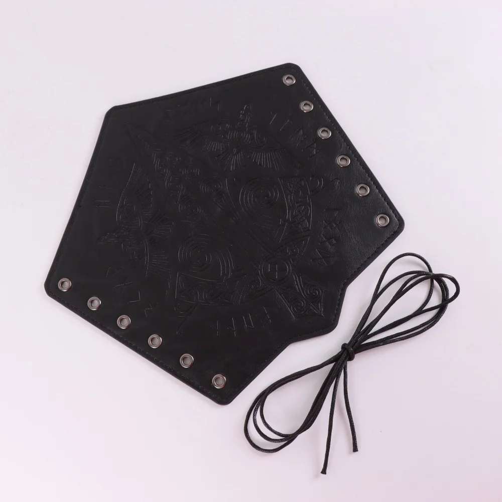 القرون الوسطى القوطية درع قفازات واسعة الأصفاد دعامات درع مدفئات للذراع عصر النهضة القراصنة فرسان بولي Leather الجلود الدانتيل متابعة معصمه #5