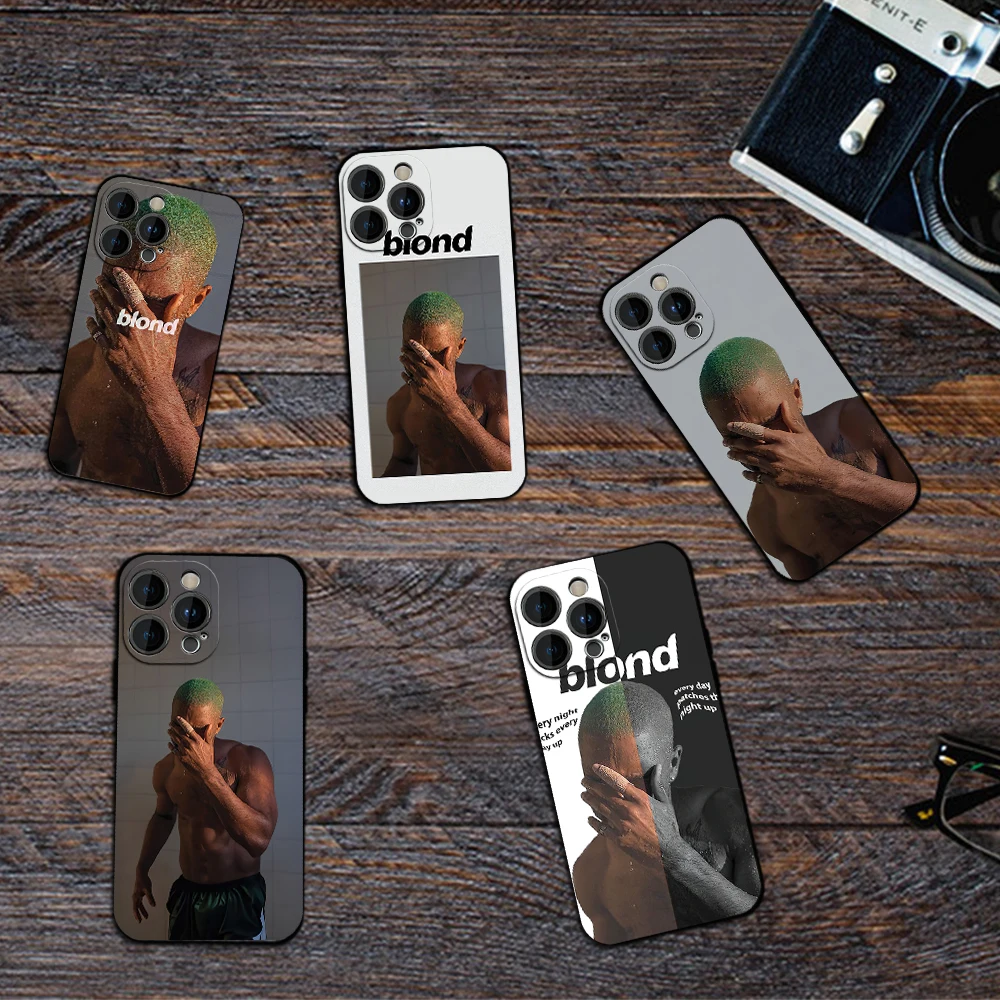 F-Frank Blond O-Ocean Phone Case for iPhone 12 11 13 14 15 16 Max Pro Plus Black Soft Silicone Cover