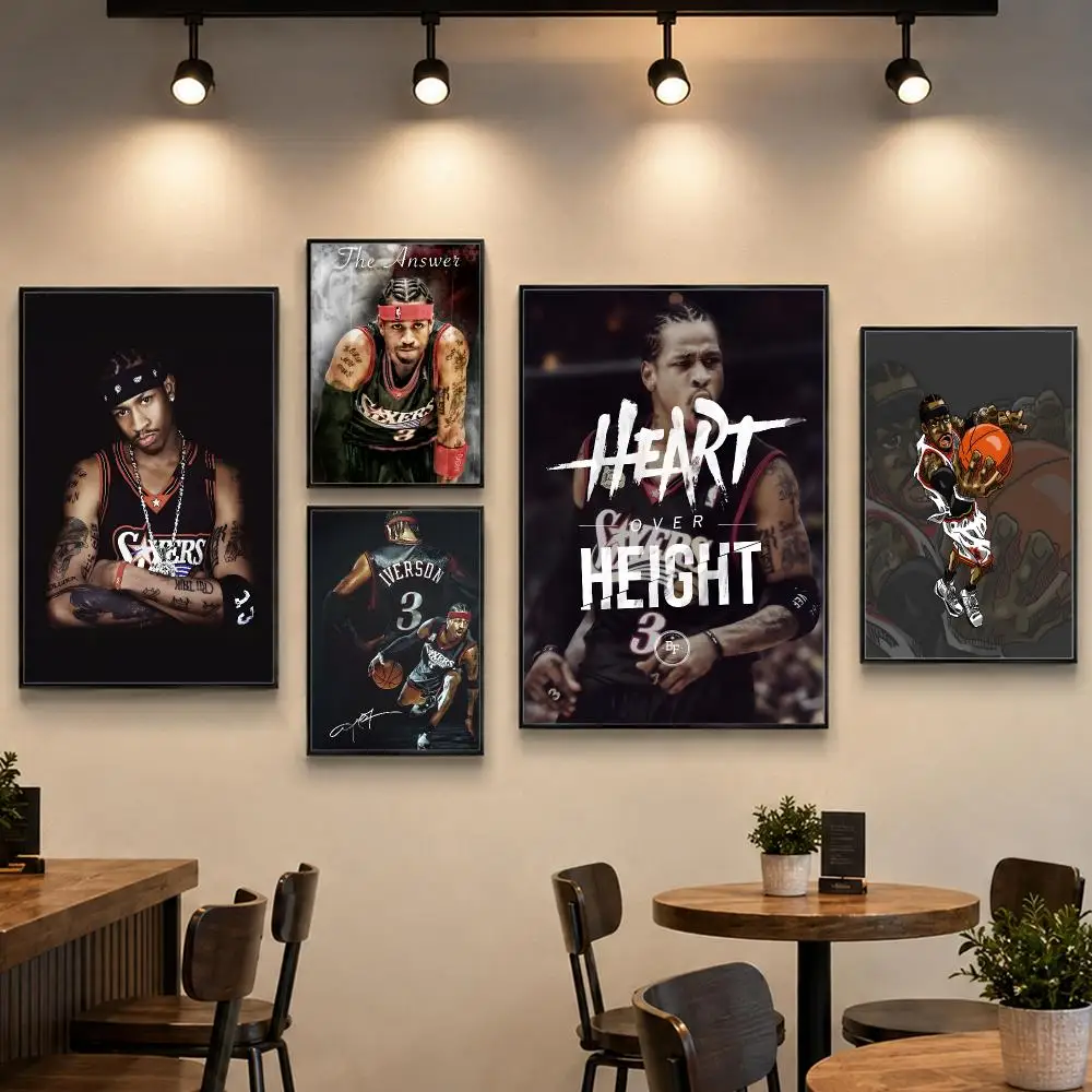Basketball A-Allen Iverson Poster PP Paper Decorative Wall Art for Living RoomsBedrooms Bars Cafes Stylish Home Decor Gift