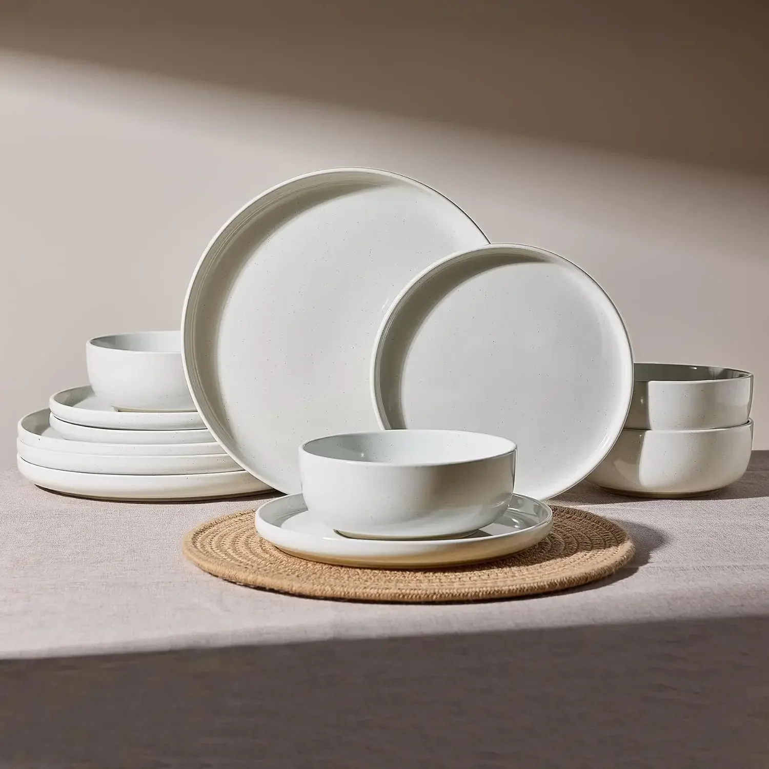 

Milkyway Plates and Bowls Set, 12 Pieces Dinnerware Sets, Dishes Set for 4, White
