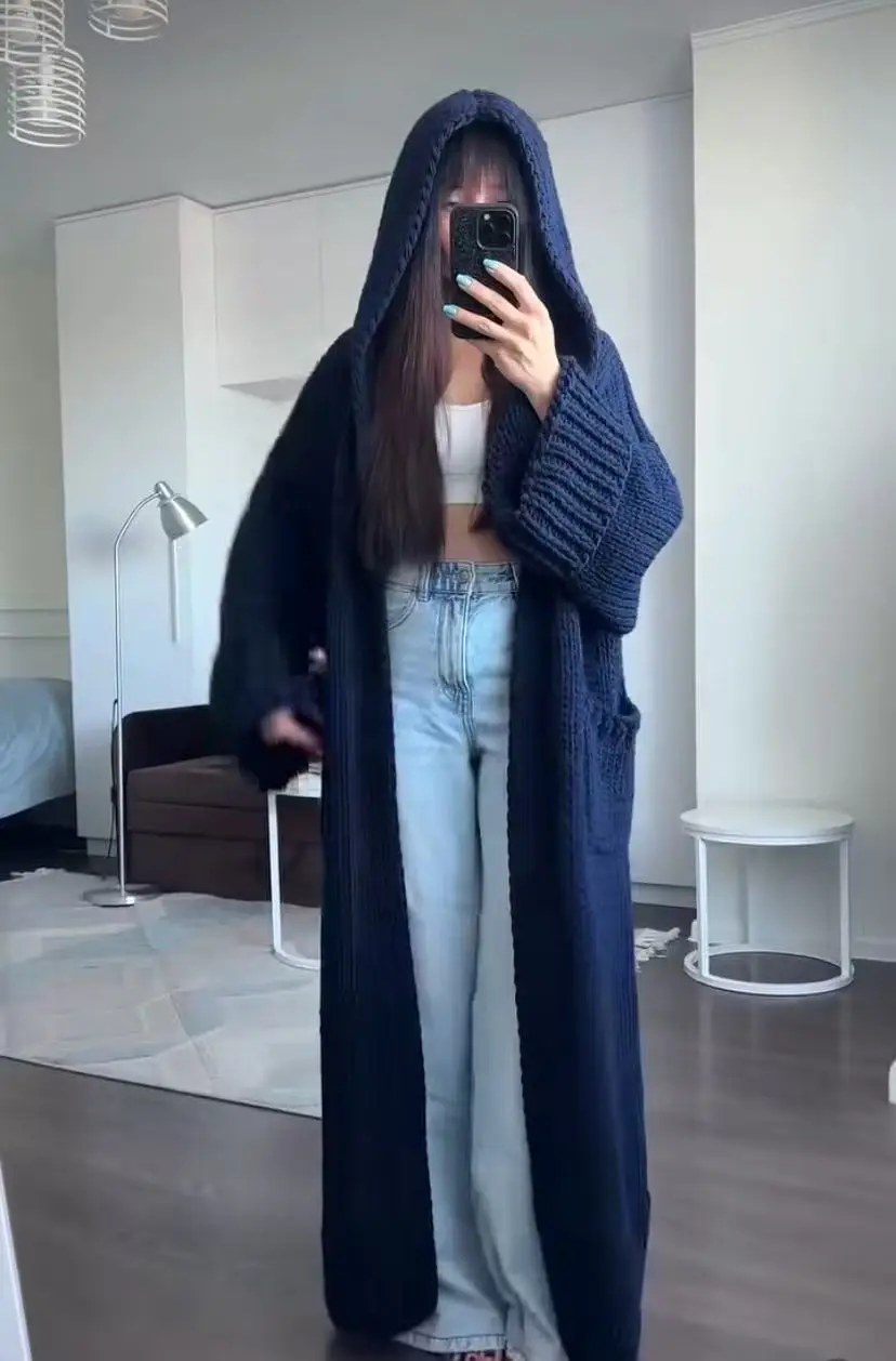 Hooded sweater jacket, loose and lazy style, versatile and slimming, Korean sweet temperament, Korean retro