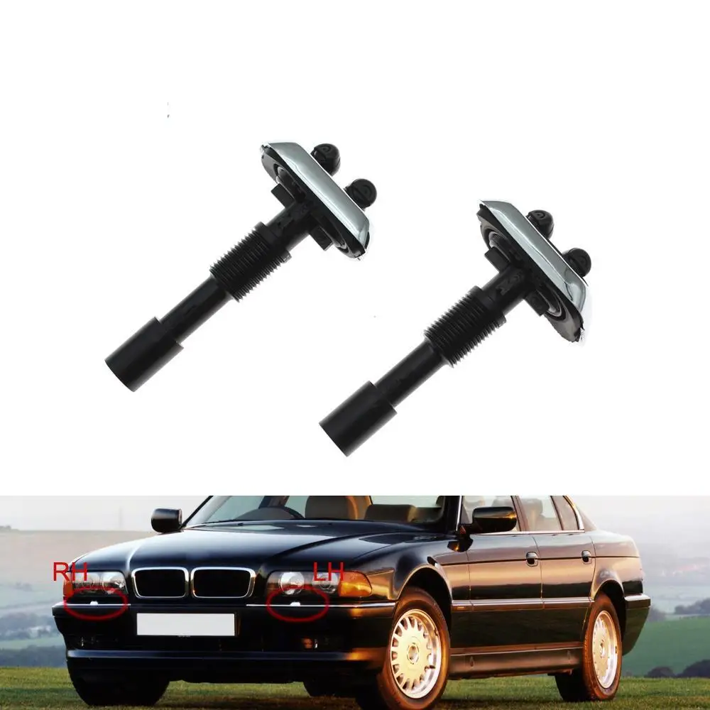 

For BMW E38 7 Series 725 728 730 735 740 750 1994-2001 New Front Headlight Washer Nozzle Headlamp Water Spray Jet Chroming&Black