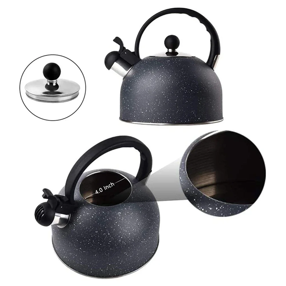 Whistling Tea Kettle with Loud Whistle, Anti-Hot Handle, Stainless Steel - Home Use