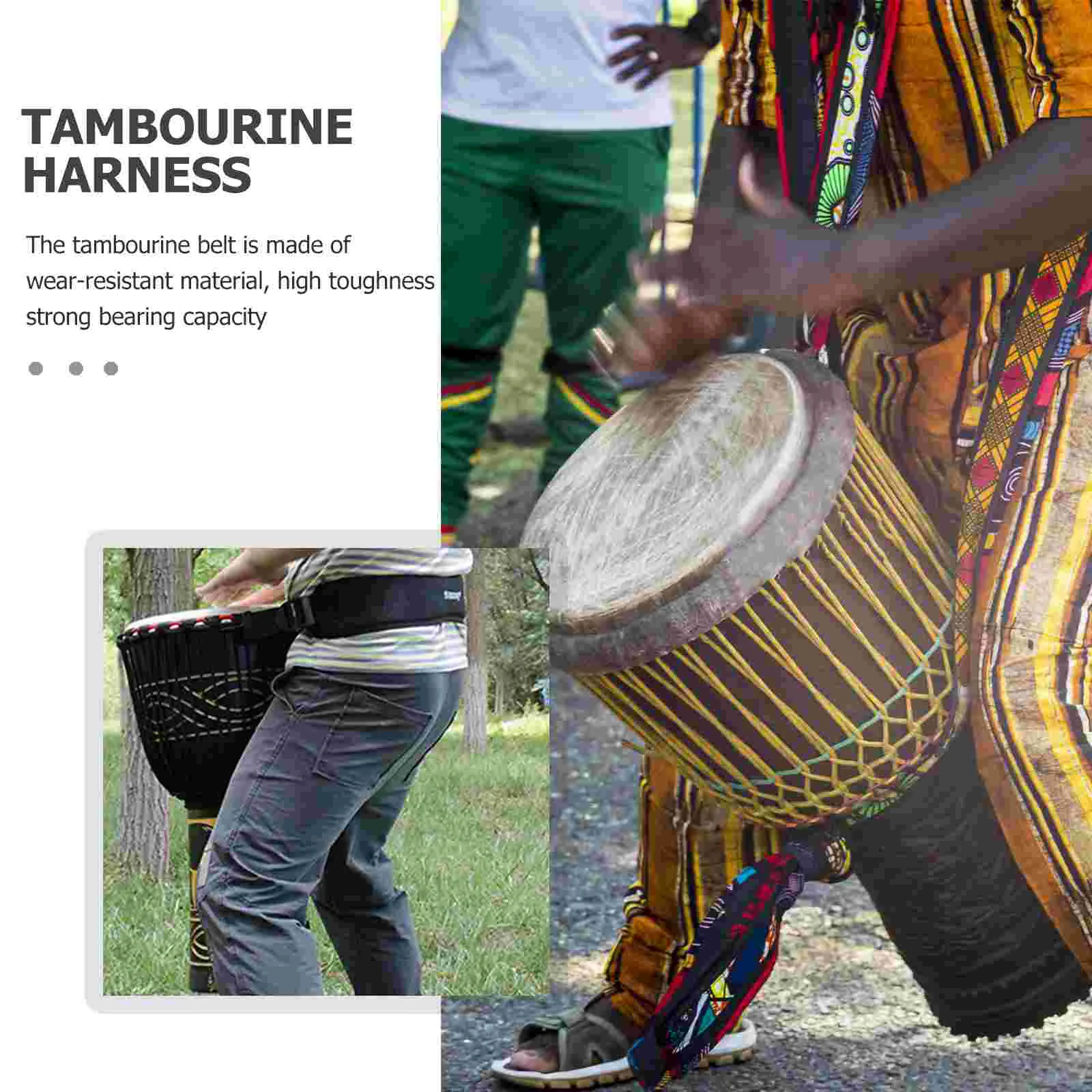 Afrikanischer Trommelgürtel Taille Djembe Strap Snare Sling Verstellbares Musik Handnetz Metall