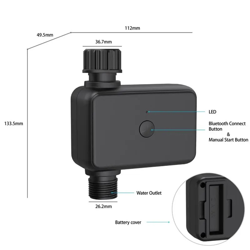 ABKL-Sprinkle Timer With Hub Programmable Garden Hose Faucet Timer EU Rain Delay/Manual Automatic Drip Irrigation Mode