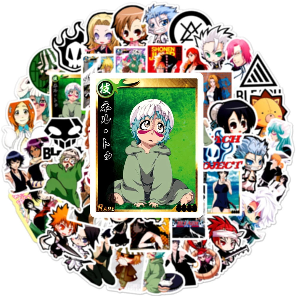 10/30/50pcs Japanese Anime BLEACH Ichigo Kurosaki Cartoon Stickers Waterproof DIY Suitcase Guitar Skateboard Cool Sticker Decor