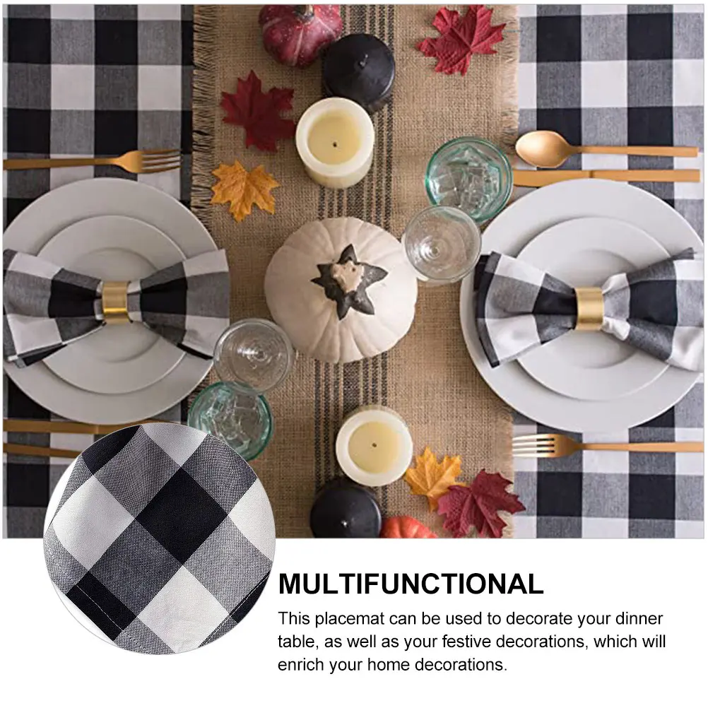 

4 Pcs Dining Room Table Decor Placemat Kitchen Napkins Cloth Placemats Reusable White