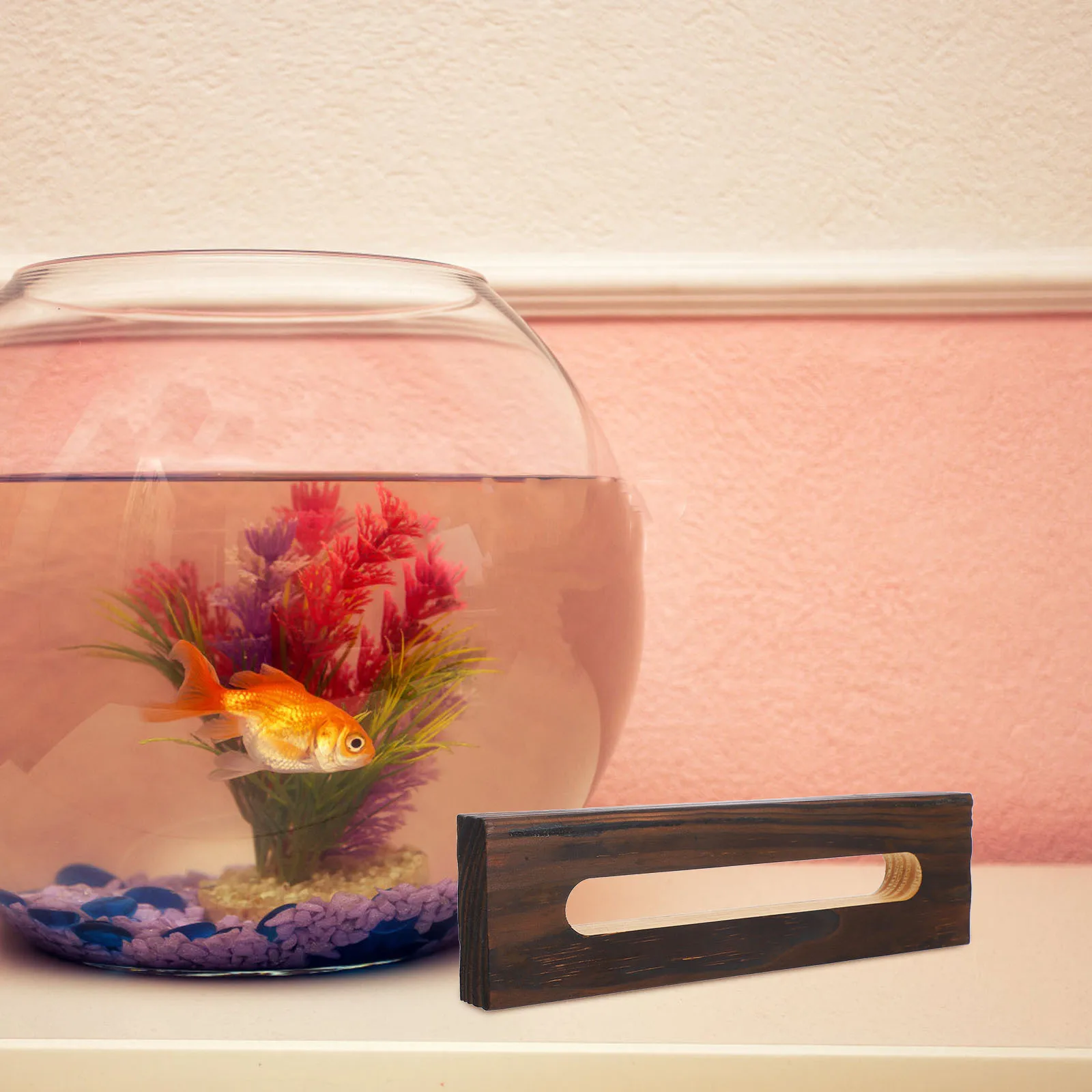 

Fish Tank Waterfall Fountain Landscape Rustic Wood Board Fountain Recycling Wooden Board Aquarium Decoration Prop