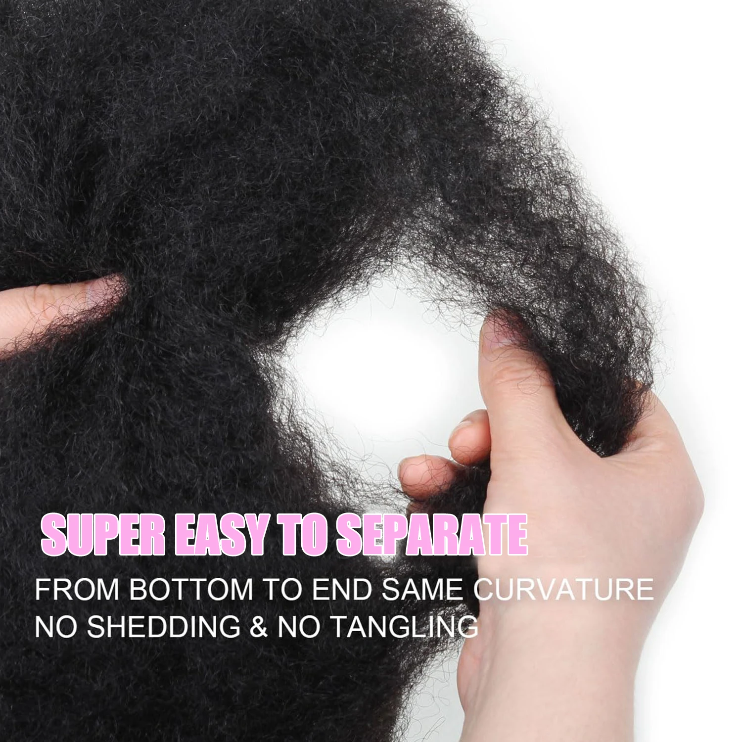 10/12/16 pollici 1 confezioni di capelli afro crespi sfusi per micro torsione capelli intrecciati ricci afro crespi sintetici neri naturali per Loc R