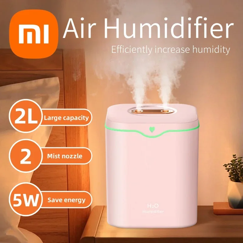 Xiaomi Humidifier USB Silent Dual Spray 2L Large Capacity Household Light Air Conditioner Room Office Air Humidification Spray