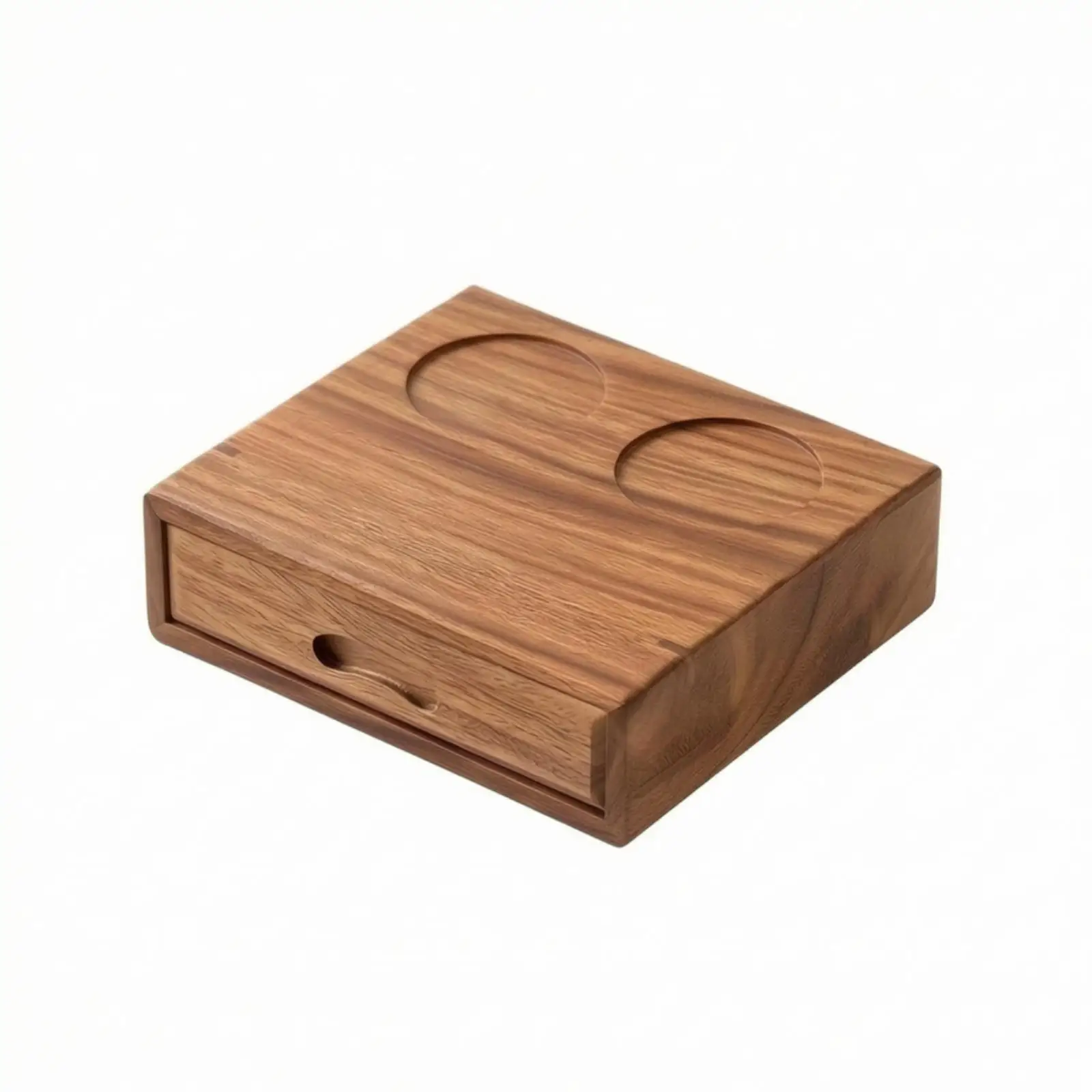 Walnut Wood Bathroom Storage Organizer Foam Dispenser Bottle Holder with Drawer for Toilet Accessories Vanity Tray Countertop