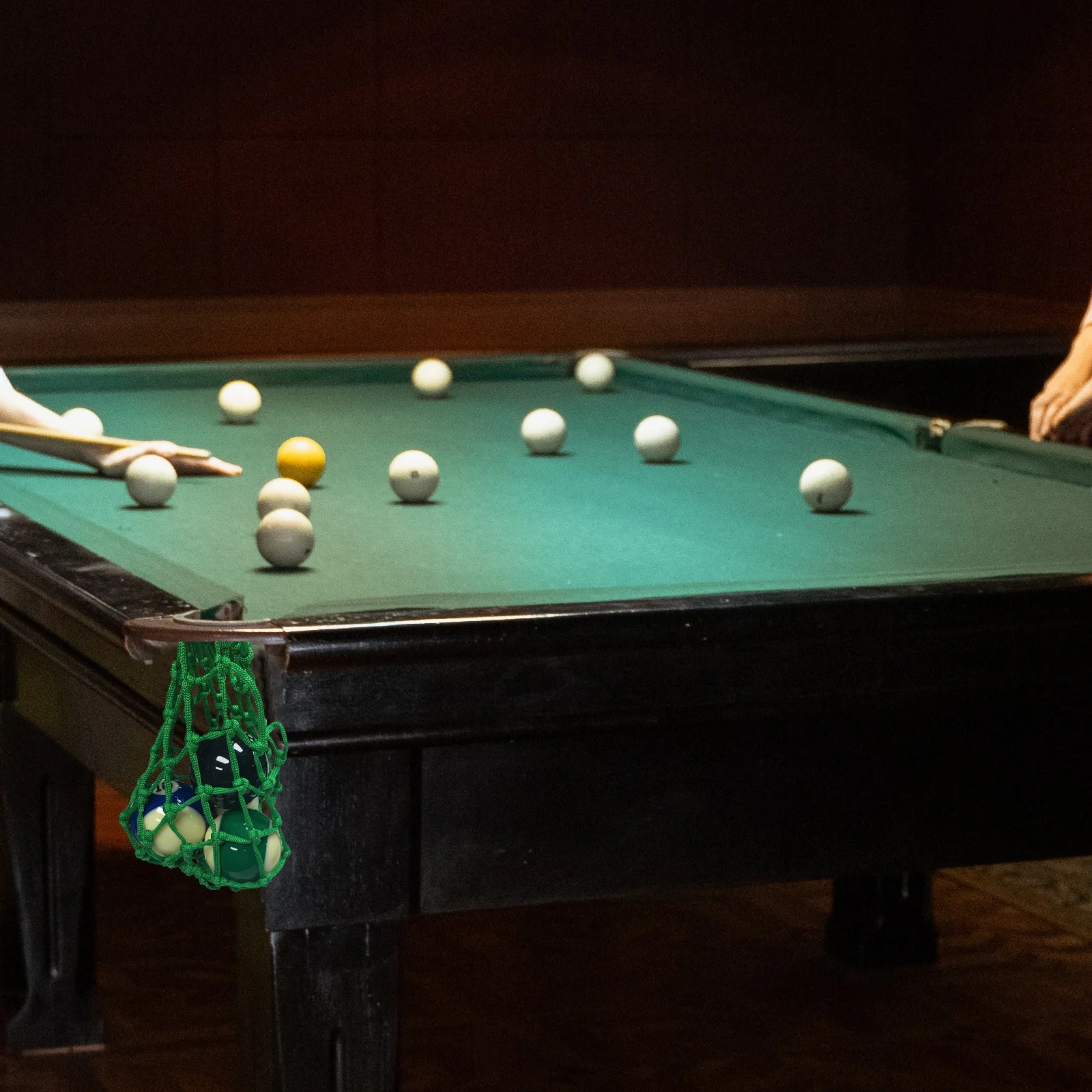 

6 шт., сетчатые сумки для бильярдного стола, хлопковая стойка для бильярда, карманы, сменные аксессуары, зеленая линия, прочное хранилище премиум-класса