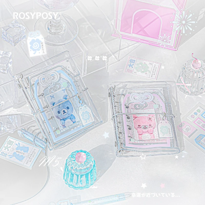 INS Esthetische Retro Good Luck Series M5 Notebook PVC Mini Bindmiddel met Losbladige Navulling Japanse Stijl Journal Studenten Dagboek